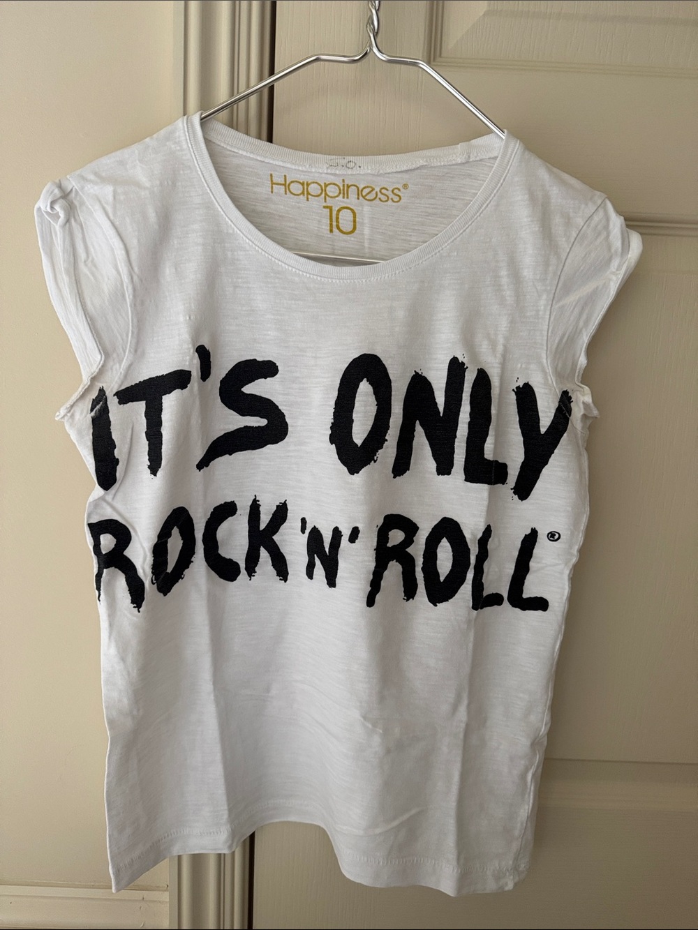 White "It's Only Rock 'N' Roll" Graphic Short Sleeve Tee